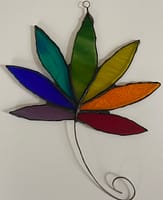 Rainbow cannabis leaf free shipping