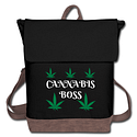 Cannabis Boss Canvas Backpack-Black & Brown