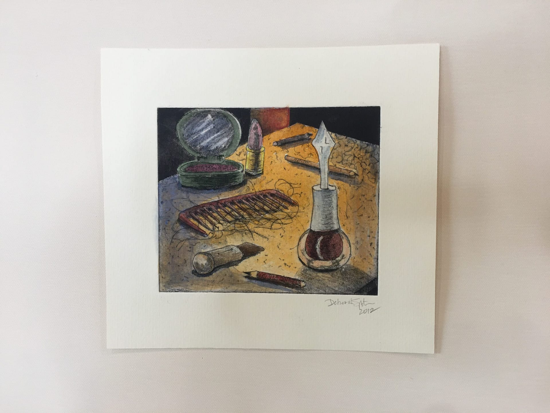 Hand Colored Etching: Vanity