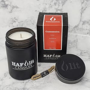 HAFlit candle Cannasutra amber sandlalwood vanilla