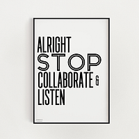 Vanilla Ice “Alright Stop Collborate and Listen” Hip Hop Fan Art Bold Lettering