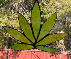 Cannabis stained glass leaf free shipping