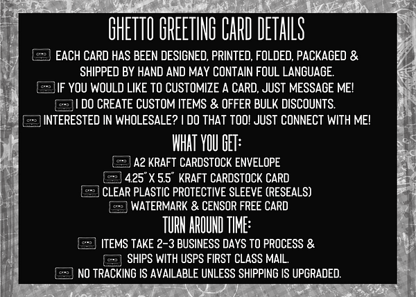 Ghetto Greeting Card Details