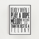 Vanilla Ice “Deadly When I Play A Dope Melody” Hip Hop Fan Art Bold Lettering