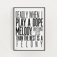 Vanilla Ice “Deadly When I Play A Dope Melody” Hip Hop Fan Art Bold Lettering